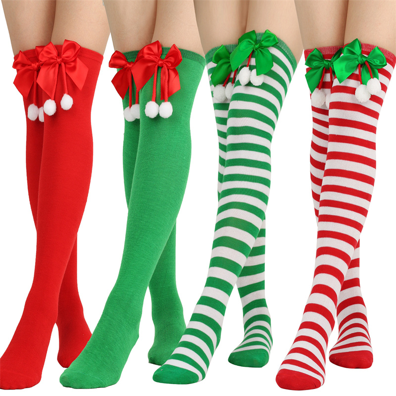 Women Fashion Over The Years - Kaos Kaki Rajut Motif Pita Natal