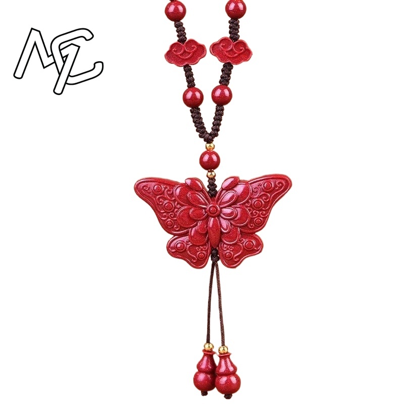 Women'S Fashion Jewellery - Kalung Liontin Kupu-kupu Batu Giok Merah
