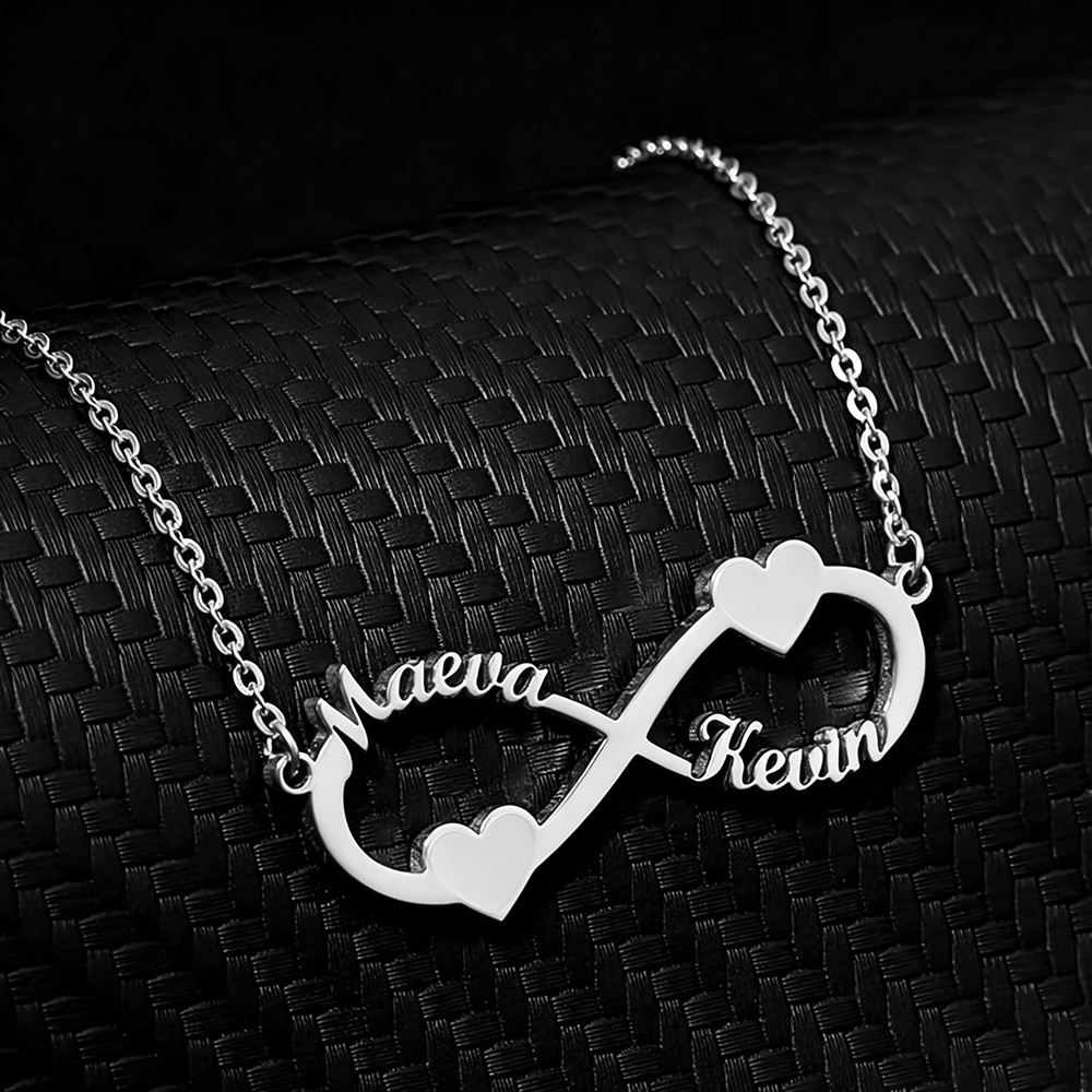 Women Fashion Names - Kalung Nama Kustom Liontin Hati Infinity