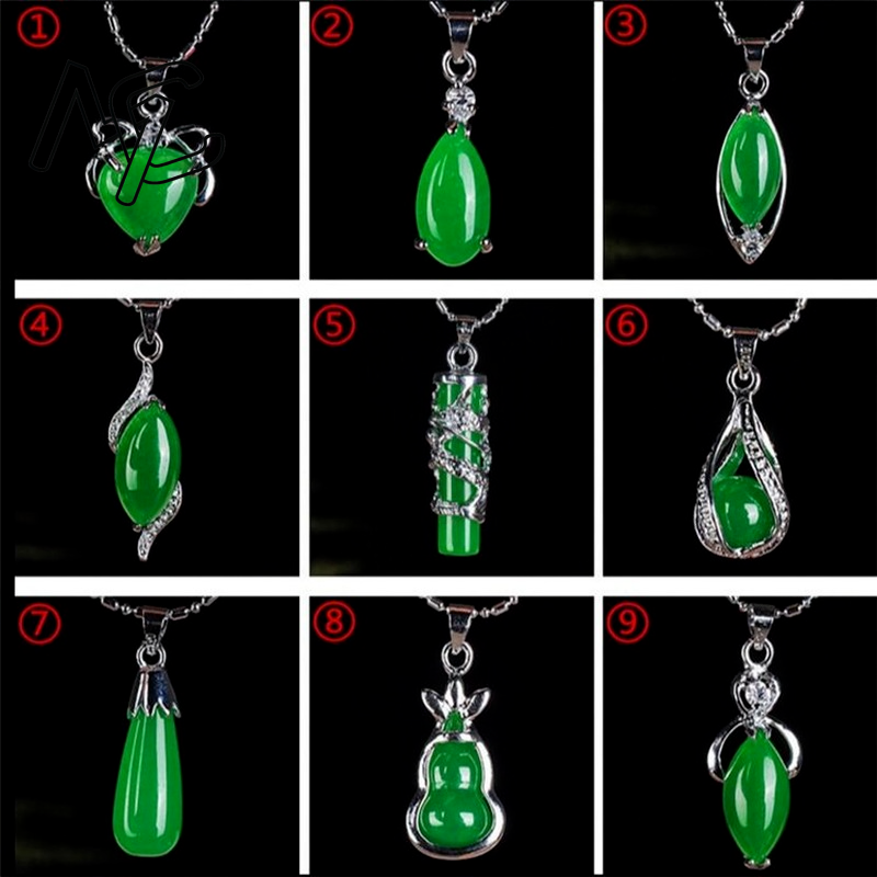 Women'S Fashion Jewellery - Kalung Liontin Tetesan Air Giok Hijau