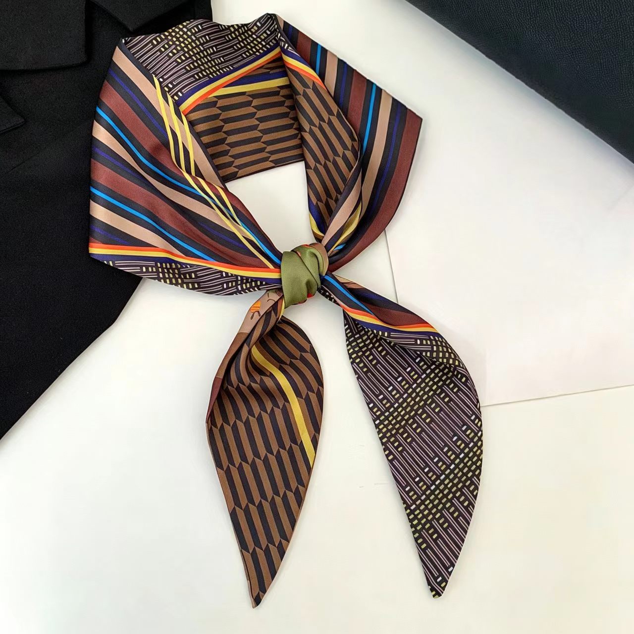 Syal Sutra Mewah Motif Cetak,  - Women Fashion Necktie ulasan dan harga