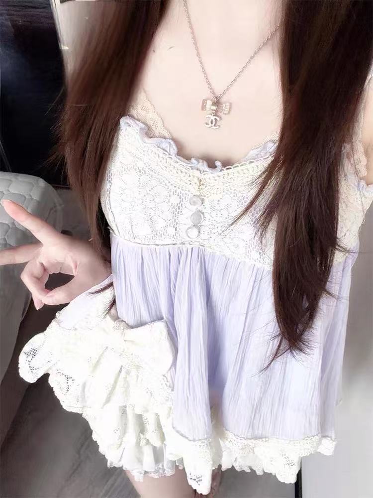 Coquette Ryousangata Dollcore  - Lace Trim Cami ulasan dan harga