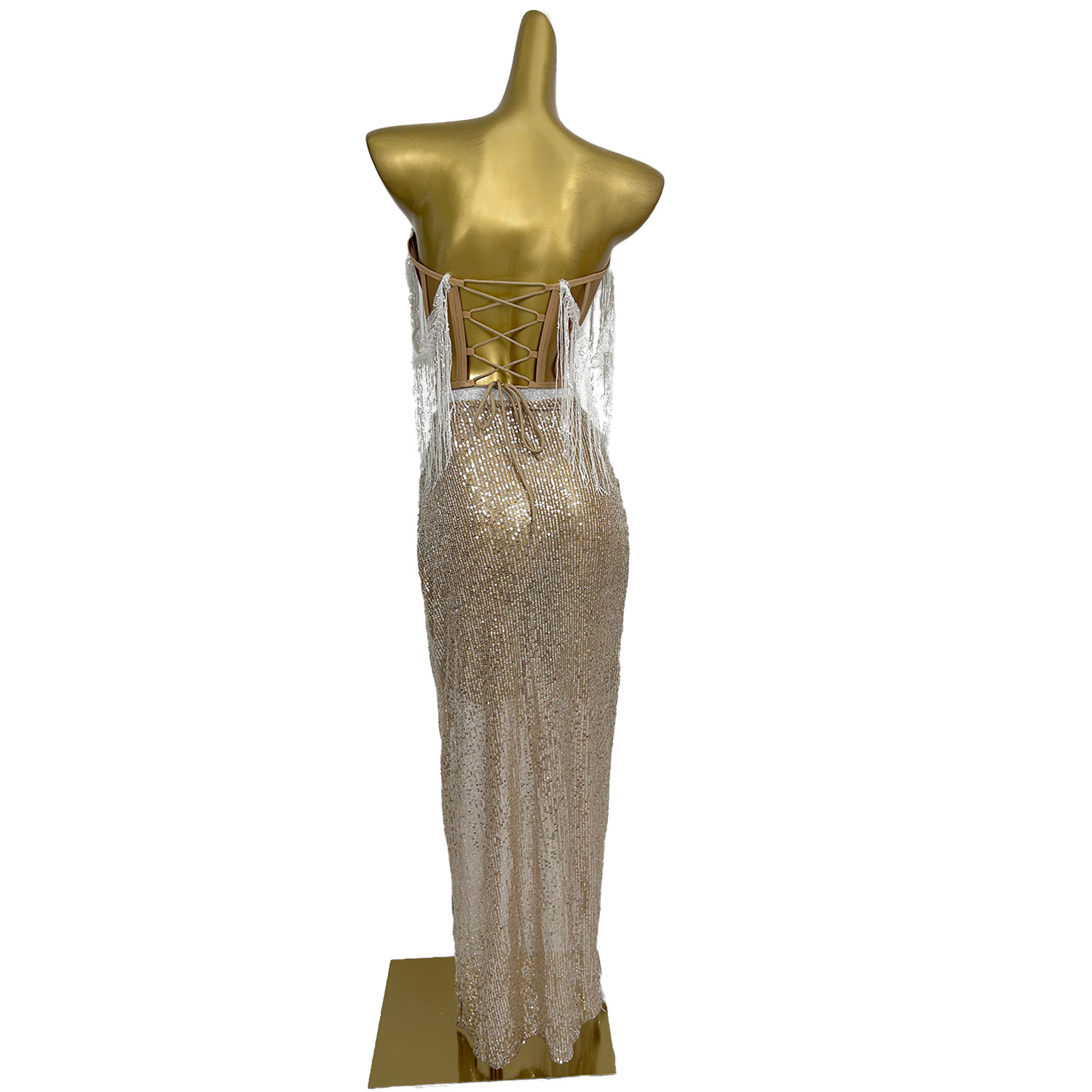 Atasan Crop Sequin Rumbai dan  - Women Fashion Photoshoot ulasan dan harga