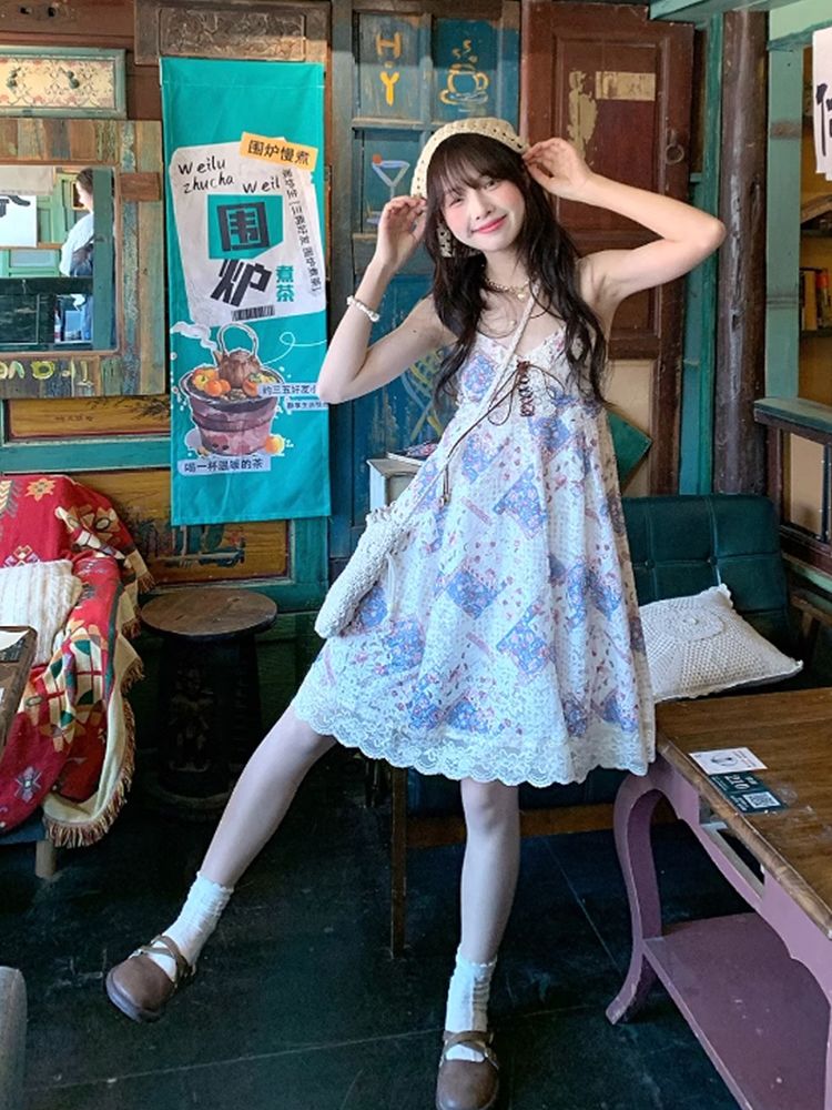 Setelan Gaun Cami Vintage Musi - Lace Trim Cami ulasan dan harga