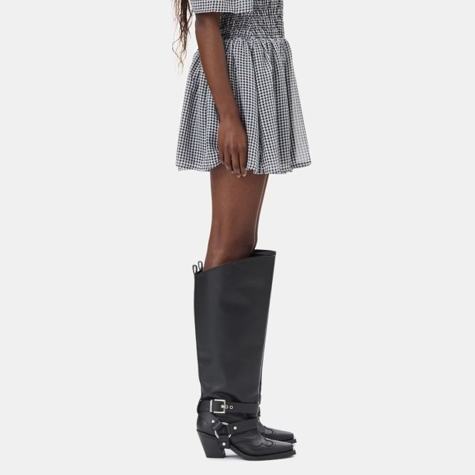 Sepatu Bot Koboi Wanita Kulit  - Women'S Fashion Knee High Boots ulasan dan harga