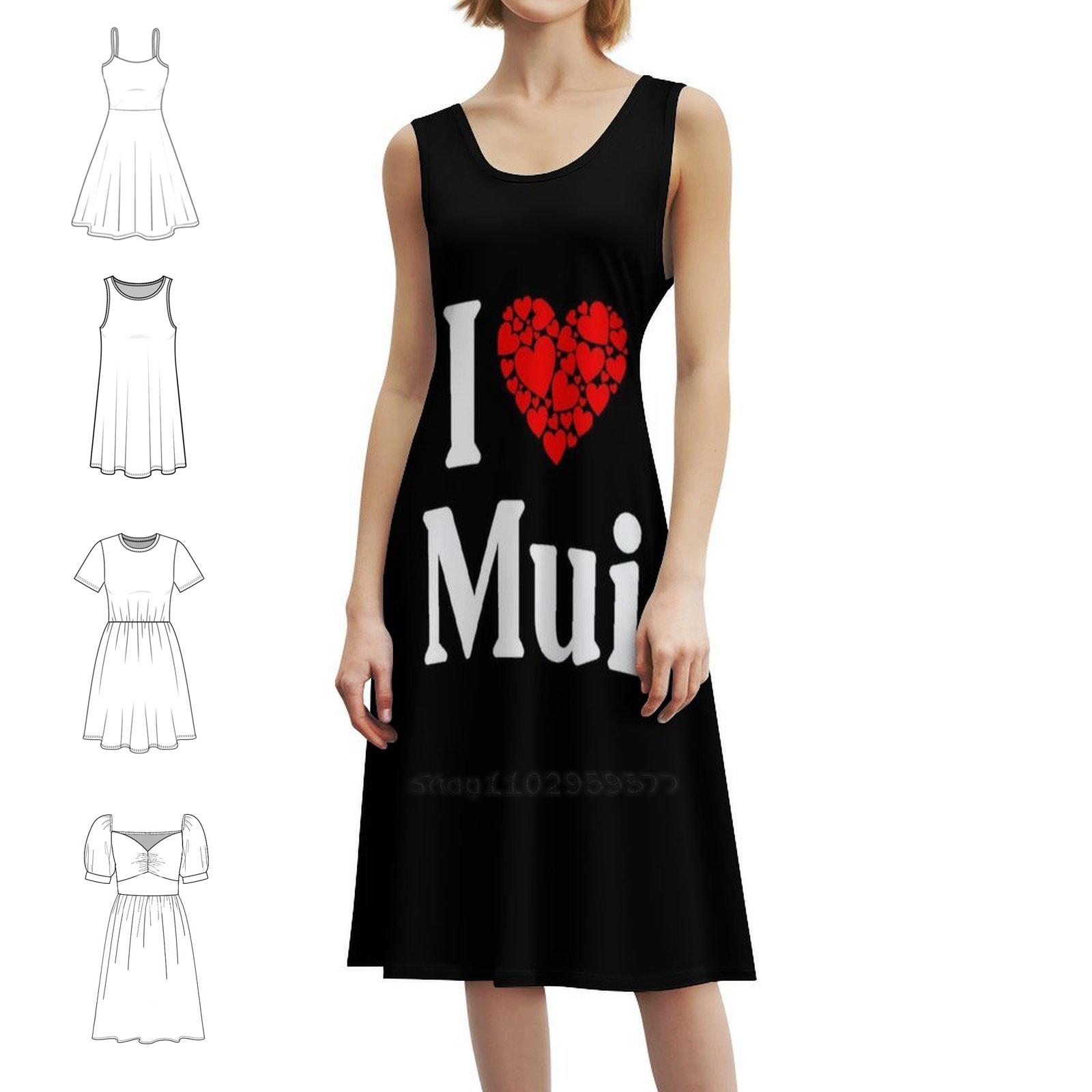 Gaun Mui Heart-I Love Mui Boho - Women Fashion Dress Names ulasan dan harga